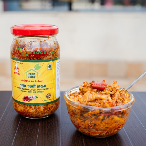 Anjana ko Achar Tama Dalle Lasun Achar Nepali bamboo shoot garlic pickle at SB International Grocery USA