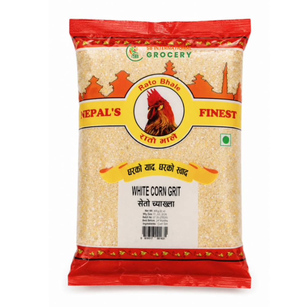 Rato Bhale White Corn Grit 2lb – Makai Ko Chyakhla