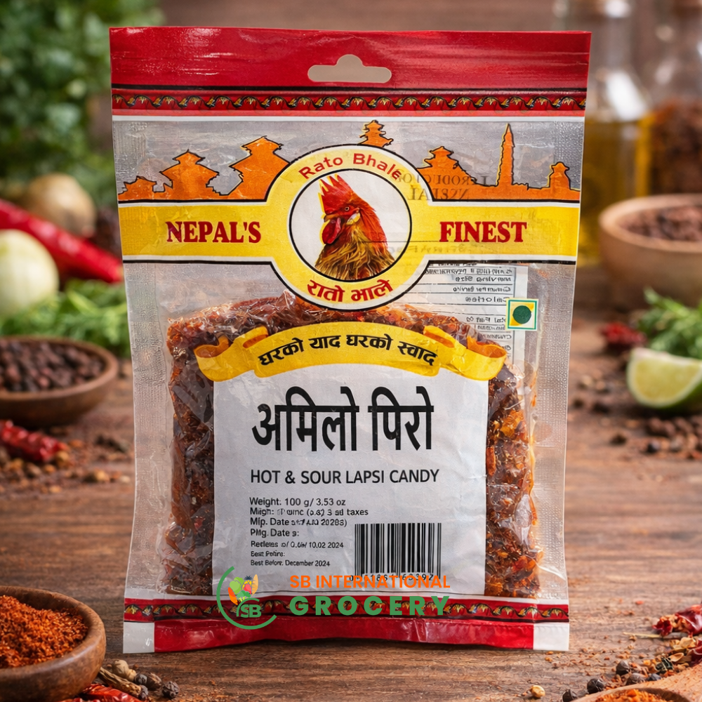 Amilo Piro Lapsi Titaura Hot and Sour Nepali Candy packaged snack USA