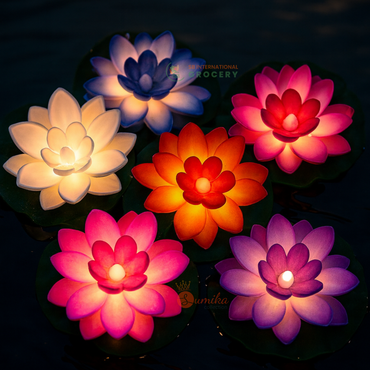 Floating Diwali Lotus Lamps | LED Water Candles Smokeless