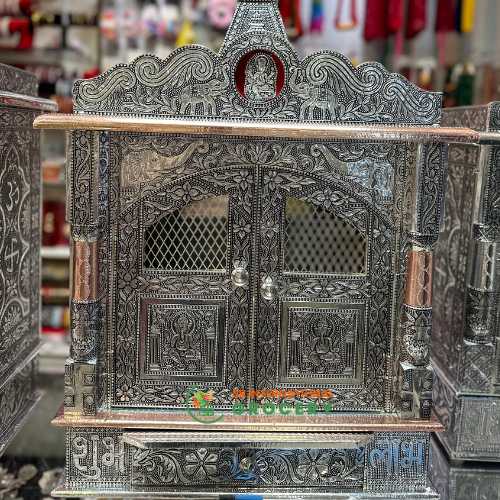 Puja Mandir - Wooden Hindu Temple Mandir with Doors