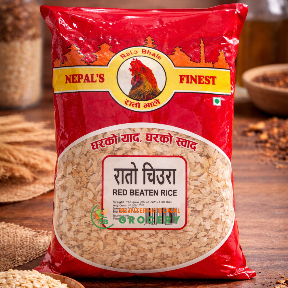 Red cheura 750g Nepali red beaten rice chiura package USA