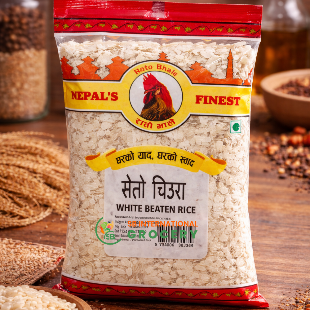 Seto cheura 700g Nepali white beaten rice chiura package USA
